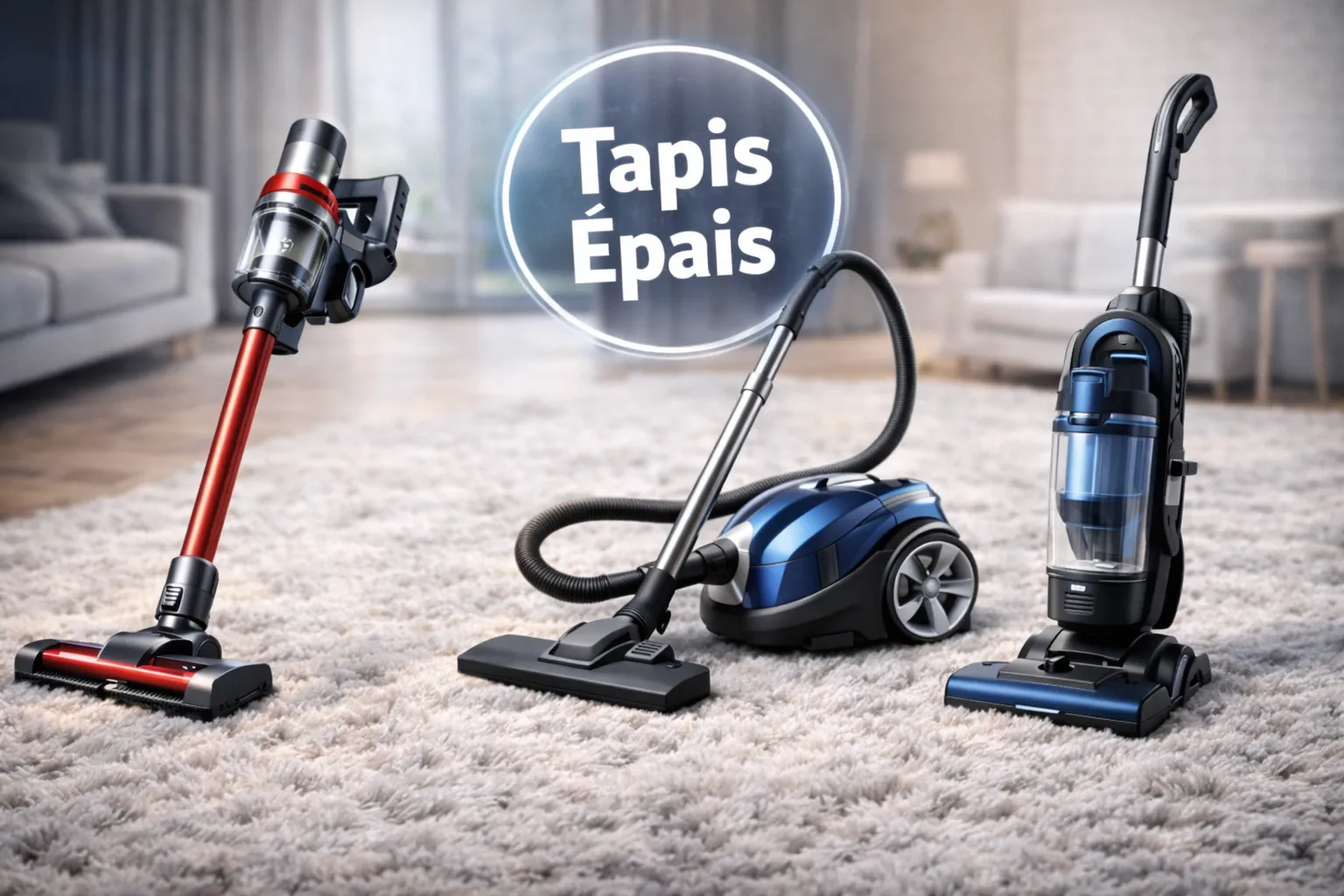 Illustration de l'article : Aspirateur pour tapis épais en 2026 : les modèles vraiment efficaces (et ceux à éviter)