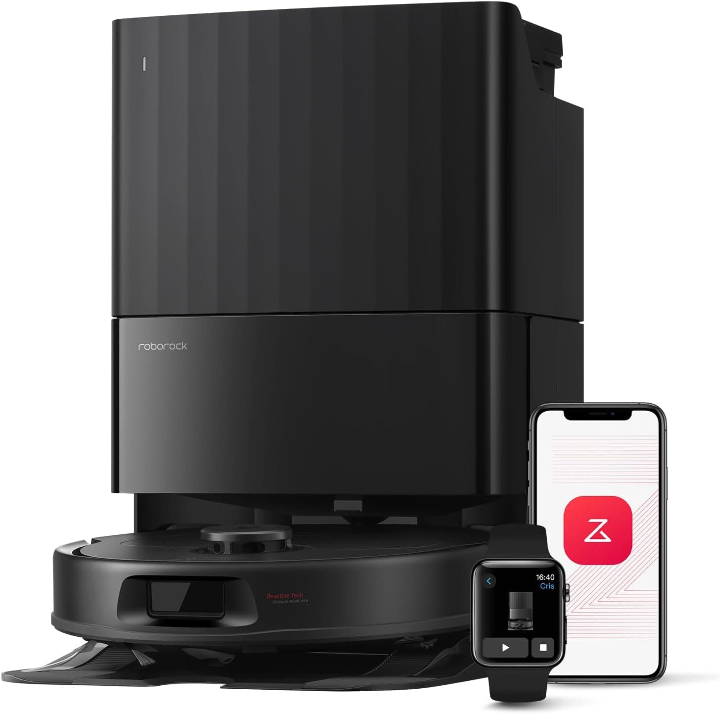 Photo de l'aspirateur roborock QV 35A Noir Aspirateur Robot Laveur avec Station Multifonctionnelle