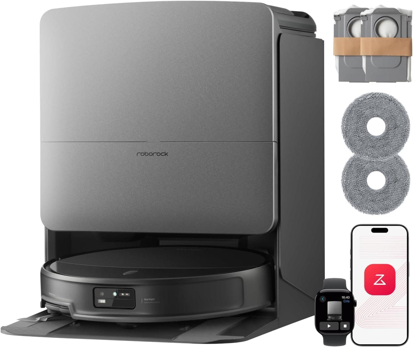 roborock Saros 20 Set - Robot aspirateur laveur avec station auto-vidante